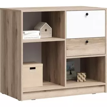 Комод Woodville Кинд ТБ-01 супермат белый / дуб делано арт.586731