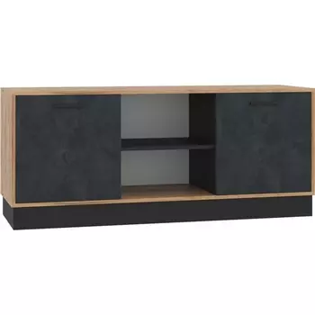 Комод Woodville Леви 140 дуб крафт золотой / черный / угольный камень