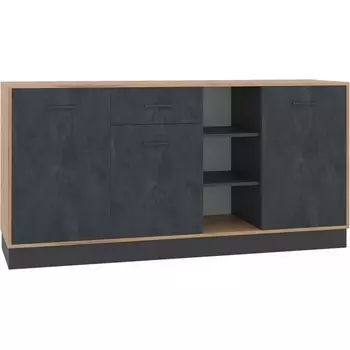 Комод Woodville Леви 170 дуб крафт золотой / черный / угольный камень