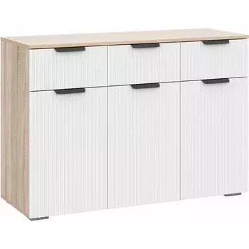 Комод Woodville Стокгольм КМ03-1200 дуб сонома / line софт пломбир