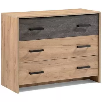 Комод Woodville Taika дуб золотой / камень темный 499622