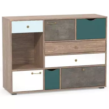 Комод Mobi Вайс 10.104 морское дерево винтаж К 015PW / камень темный / бензин 0244 SU / белый премиум 357720