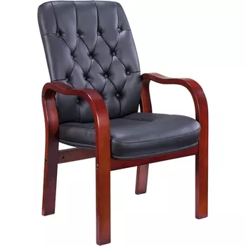 Компьютерное кресло Everprof Monaco Wood CF Экокожа Черный