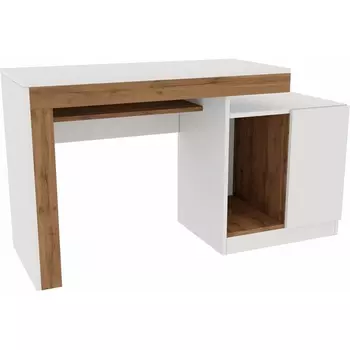 Компьютерный стол Модена (Модена белый / дуб вотан) Woodville арт.563539