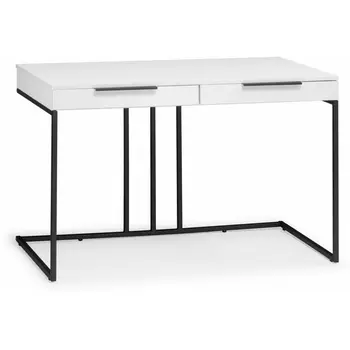 Компьютерный стол Notta Льюис Лофт 120х65х75 белый / черный матовый (Металл, ЛДСП/Черный, /Черный) арт.564721