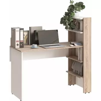 Компьютерный стол Woodville Арлет сонома / белый (ЛДСП) арт.602814