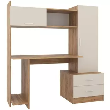 Компьютерный стол Woodville Бишоп 7 153х59х160 дуб крафт золотой / кашемир