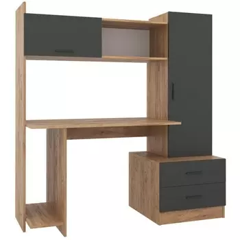 Компьютерный стол Woodville Бишоп 7 дуб крафт золотой / антрацит 559230