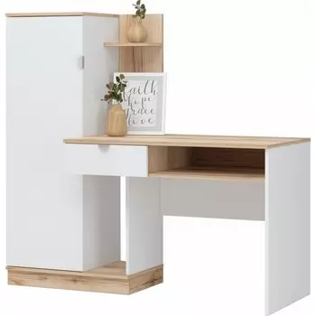 Компьютерный стол Woodville Джидда 1500 белый / дуб делано (ЛДСП) арт.586574