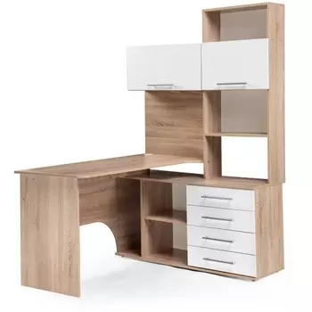 Компьютерный стол Woodville КСТ-14П правый дуб сонома / белый 285122