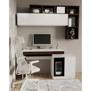 Компьютерный стол Woodville Модена комплектация 3 белый / венге (ЛДСП) арт.563546