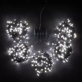Комплект Белых Нитей по 20м, LED, Провод Черный ПВХ, IP54 Laitcom На деревья KDD1000-11-1W