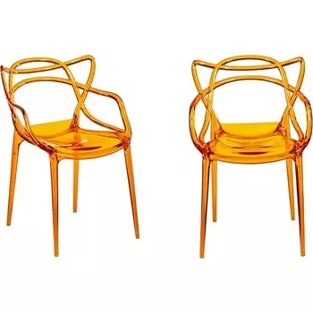 Комплект из 2-х стульев Bradex Home Masters прозрачный оранжевый (FR 0866П)