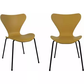 Комплект из 2-х стульев Bradex Home Seven Style горчичный с черными ножками (FR 0423P)