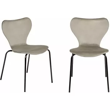 Комплект из 2-х стульев Bradex Home Seven Style латте велюр с черными ножками (RF 0253P)