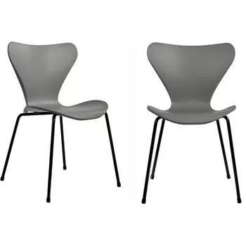 Комплект из 2-х стульев Bradex Home Seven Style серый с черными ножками (FR 0422P)
