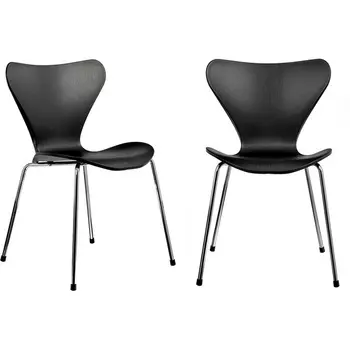 Комплект из 2-х стульев Bradex Home Seven Style черный с хромированными ножками (FR 0425P)