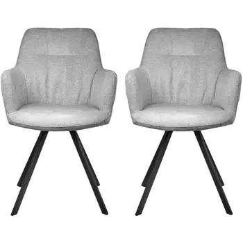 Комплект из 2-х стульев Bradexhome Grant серый шенилл на поворотном механизме