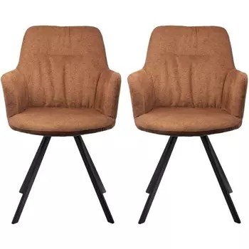 Комплект из 2-х стульев Bradexhome Grant терракотовый шенилл на поворотном механизме