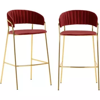 Комплект из 2-х стульев полубарных Turin винный с золотыми ножками Bradexhome арт.FR 0716P Bradex Home