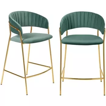 Комплект из 2-х стульев полубарных Turin мятный с золотыми ножками Bradexhome арт.FR 0913P Bradex Home