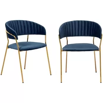 Комплект из 2-х стульев Turin синий с золотыми ножками Bradexhome арт.FR 0557P Bradex Home