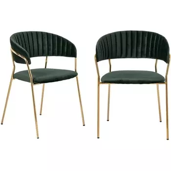 Комплект из 2-х стульев Turin зеленый с золотыми ножками Bradexhome арт.FR 0558P Bradex Home