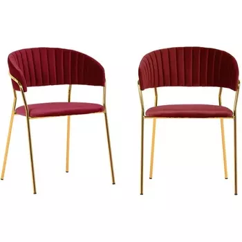 Комплект из 2-х стульев Turin винный с золотыми ножками Bradexhome арт.FR 0715P Bradex Home