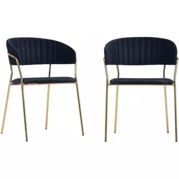 Комплект из 2-х стульев Turin чёрный с золотыми ножками Bradexhome арт.FR 0797P Bradex Home