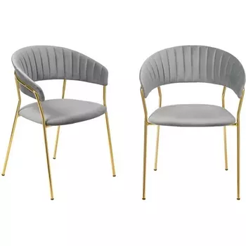 Комплект из 2-х стульев Turin серый с золотыми ножками Bradexhome арт.FR 0910P Bradex Home