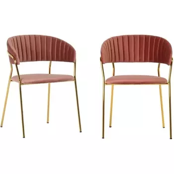 Комплект из 2-х стульев Turin пудровый с золотыми ножками Bradexhome арт.FR 0161P Bradex Home