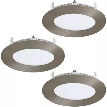 Комплект из 3-х встраиваемых Точечный светильник круглый светодиодныйов Eglo FUEVA 3 34013
