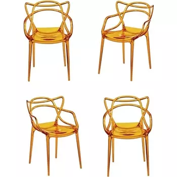 Комплект из 4-х стульев Bradex Home Masters прозрачный оранжевый (FR 0866К)