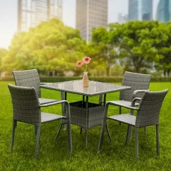 Комплект мебели AFM-4030G Grey (4+1) (Искусственный ротанг/Серый) Afina