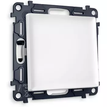 Комплект механизма Ambrella Volt 1-клавишного перекрестного выключателя ALFA MA121030 Белый матовый QUANT