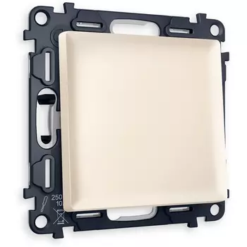 Комплект механизма Ambrella Volt 1-клавишного перекрестного выключателя ALFA MA321030 Бежевый матовый QUANT