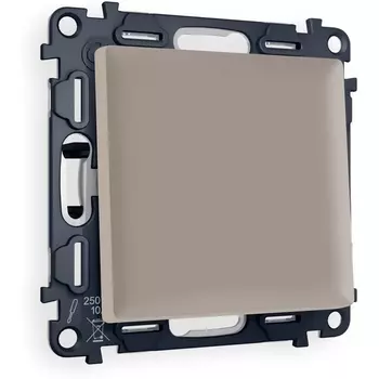Комплект механизма Ambrella Volt 1-клавишного перекрестного выключателя ALFA MA361030 Серо-бежевый матовый QUANT