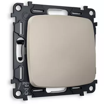 Комплект механизма Ambrella Volt 1-клавишного перекрестного выключателя OMEGA MO361030 Серо-бежевый матовый QUANT