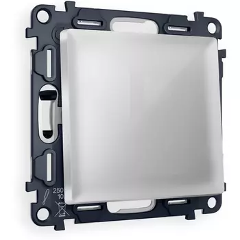 Комплект механизма Ambrella Volt 1-клавишного перекрестного выключателя ALFA MA401030 Серебро глянец QUANT