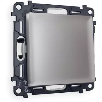 Комплект механизма Ambrella Volt 1-клавишного перекрестного выключателя ALFA MA501030 Сталь матовый QUANT