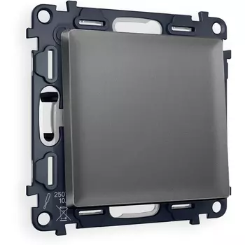 Комплект механизма Ambrella Volt 1-клавишного перекрестного выключателя ALFA MA651030 Антрацит серый QUANT