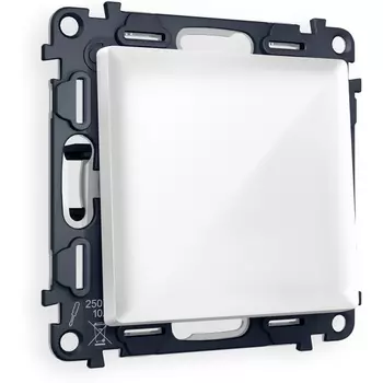 Комплект механизма Ambrella Volt 1-клавишного перекрестного выключателя ALFA MA101030 Белый глянец QUANT