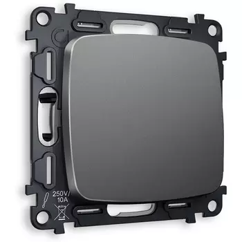 Комплект механизма Ambrella Volt 1-клавишного перекрестного выключателя OMEGA MO651030 Антрацит серый QUANT