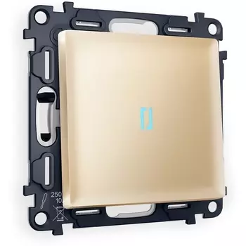 Комплект механизма Ambrella Volt 1-клавишного проходного выключателя с подсветкой 10000K ALFA MA602040 Шампань QUANT