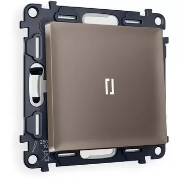 Комплект механизма Ambrella Volt 1-клавишного проходного выключателя с подсветкой 5600K ALFA MA632035 Темная бронза матовый QUANT