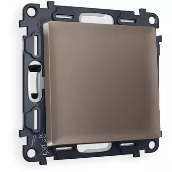 Комплект механизма Ambrella Volt 1-клавишного проходного выключателя ALFA MA631020 Темная бронза матовый QUANT