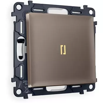 Комплект механизма Ambrella Volt 1-клавишного проходного выключателя с подсветкой 3200K ALFA MA632030 Темная бронза матовый QUANT