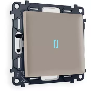 Комплект механизма Ambrella Volt 1-клавишного проходного выключателя с подсветкой 10000K ALFA MA362040 Серо-бежевый матовый QUANT