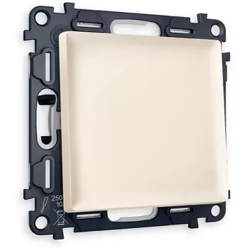 Комплект механизма Ambrella Volt 1-клавишного проходного выключателя ALFA MA321020 Бежевый матовый QUANT