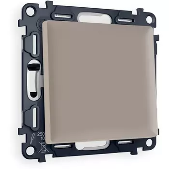 Комплект механизма Ambrella Volt 1-клавишного проходного выключателя ALFA MA361020 Серо-бежевый матовый QUANT